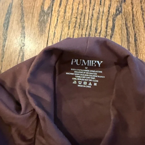 Women's Mock Neck Long Sleeve Top - Brown - Picture 3 of 4